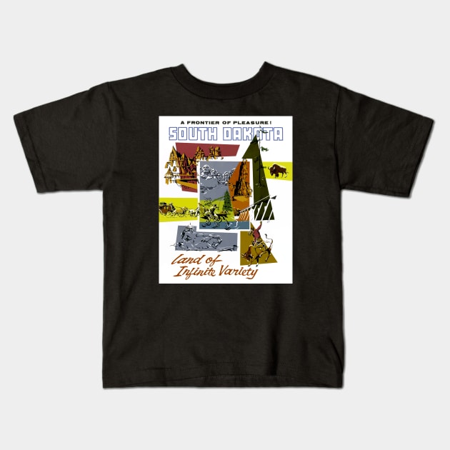 South Dakota - Vintage Travel Kids T-Shirt by Culturio